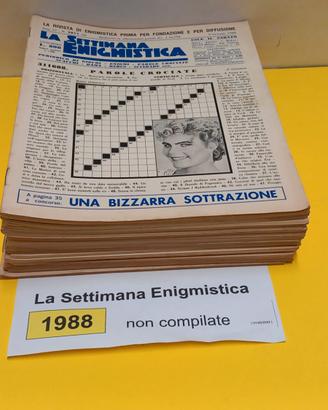 LA SETTIMANA ENIGMISTICA, anno 1988, NON compilati