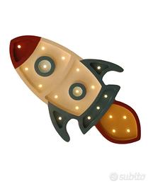 Two N Lampada legno Razzo bianca