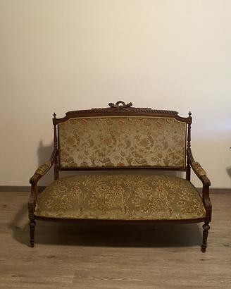 Divano stile LUIGI XVI + 3 sedie REIMPAGLIATE