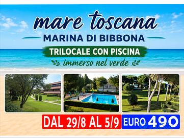 Mare Toscana Trilocale con piscina dal 29/8 al 5/9