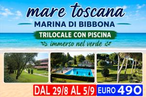 Mare Toscana Trilocale con piscina dal 29/8 al 5/9