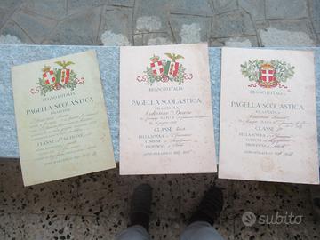 Vecchie pagelle Regno d'Italia