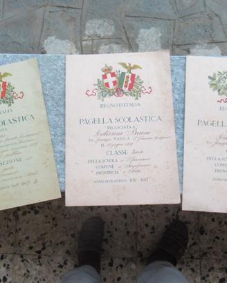 Vecchie pagelle Regno d'Italia