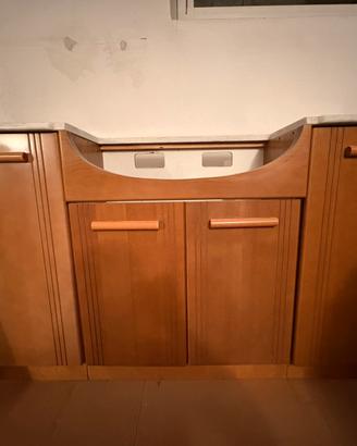 Mobile bagno completo in legno con piano in marmo