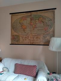 Planisfero Carta poster scolastico anni 30