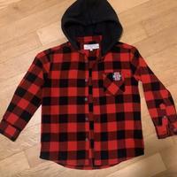 Camicia manica lunga Bambino Quadri rosso/nero