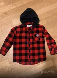 Camicia manica lunga Bambino Quadri rosso/nero