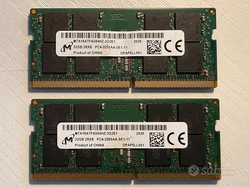 Memoria 2x Micron 32GB DDR4 3200 SODIMM