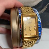 Seiko Vintage Quartz Rettangolare placcato oro 18k
