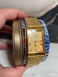 Seiko Vintage Quartz Rettangolare placcato oro 18k