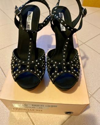 Scarpe con tacco nere strass 36 nuove