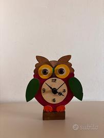 Orologio da tavolo Gufo in legno