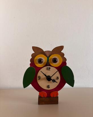 Orologio da tavolo Gufo in legno