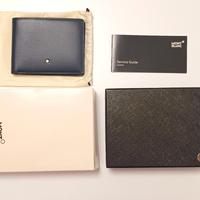 Montblanc portacarte portafoglio 114542 blu NUOVO 