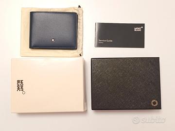 Montblanc portacarte portafoglio 114542 blu NUOVO 