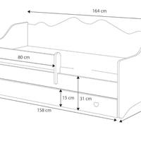 Letto per bambini montessori con cassetti bianco e