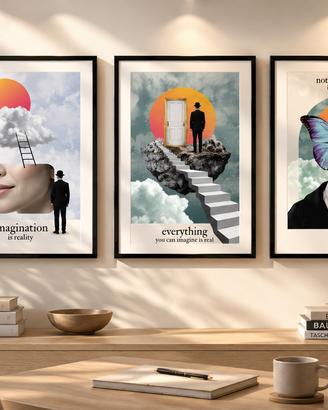 Trittico Surrealista Moderno (3 stampe A4)
