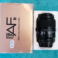 nikon obbiettivo 105 mm macro e 20 mm flash e vari