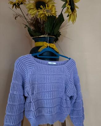 maglione di lana color lilla