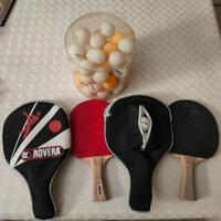 Racchette ping pong con fodero e palline