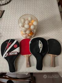 Racchette ping pong con fodero e palline