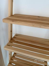 Scaffale a scala in legno naturale – 6 ripiani