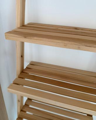 Scaffale a scala in legno naturale – 6 ripiani