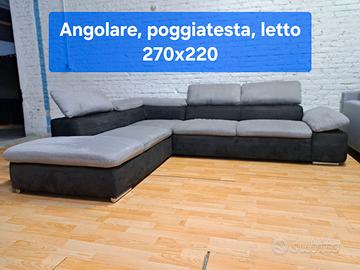 Divano angolare Moderno funz. letto e poggiatesta