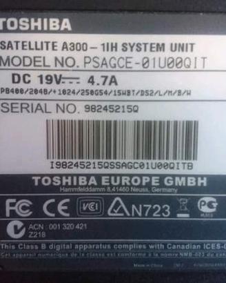 Notebook Toshiba Satellite A300