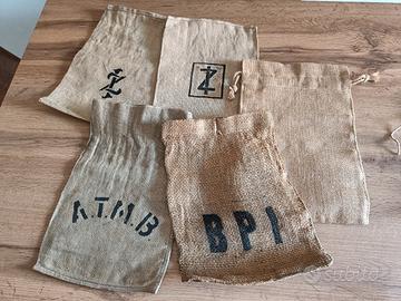 5 sacchetti iuta originali zecca