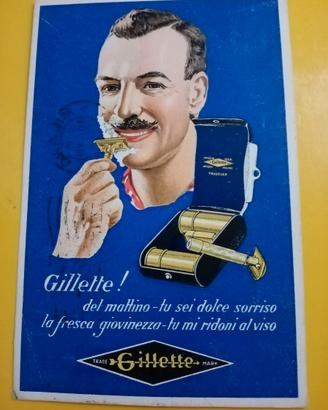 Cartolina Gillette, pubblicità 1924 circolata