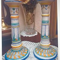 Coppia candelieri Deruta vintage 