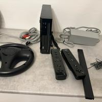 Nintendo WII nera +2 joystick,volante,justdance