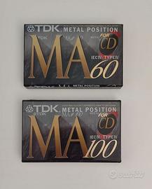 2 Audiocassette TDK MA 100 e MA 60 Metal Sigillate