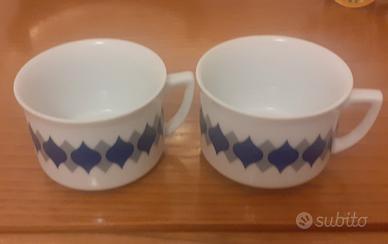Coppia di tazzine da caffè in Porcellana Bavaria 