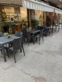 Set 6 Tavoli e  16 sedie bar / giardino in rattan