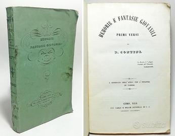 MEMORIE E FANTASIE GIOVANILI - CONTINI P. 1854