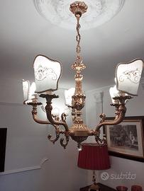 lampadario a 5 luci +2 applique  da due luci 