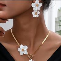 Fiore di pesco Set x2 girocollo+orecchini