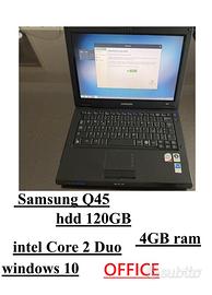 Notebook Samsung NP-Q45 hdd 120GB 4GB ram Core 2 D