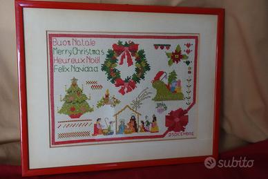 Quadretto Natale - ricamo mezzo punto - cm 45x36