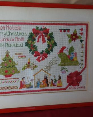 Quadretto Natale - ricamo mezzo punto - cm 45x36