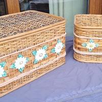 Cesto (2 pezzi) intrecciato