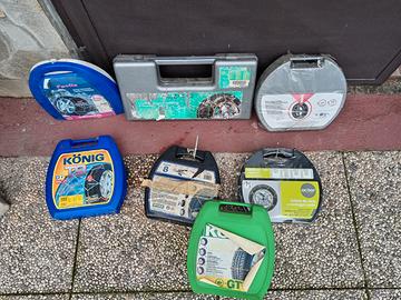 catene da neve, totale 7 scatole varie misure