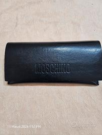 Custodia Occhiali MOSCHINO Originale - Pelle Nera 