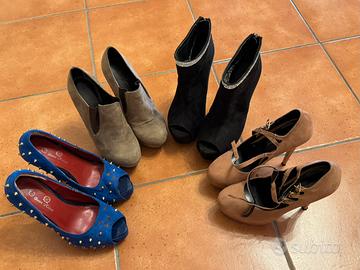 Lotto di scarpe n. 35 con tacco alto