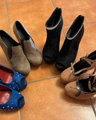 Lotto di scarpe n. 35 con tacco alto