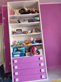 libreria con cassetti 