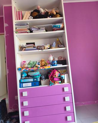 libreria con cassetti 
