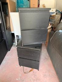 2 Comodini MALM Ikea Neri